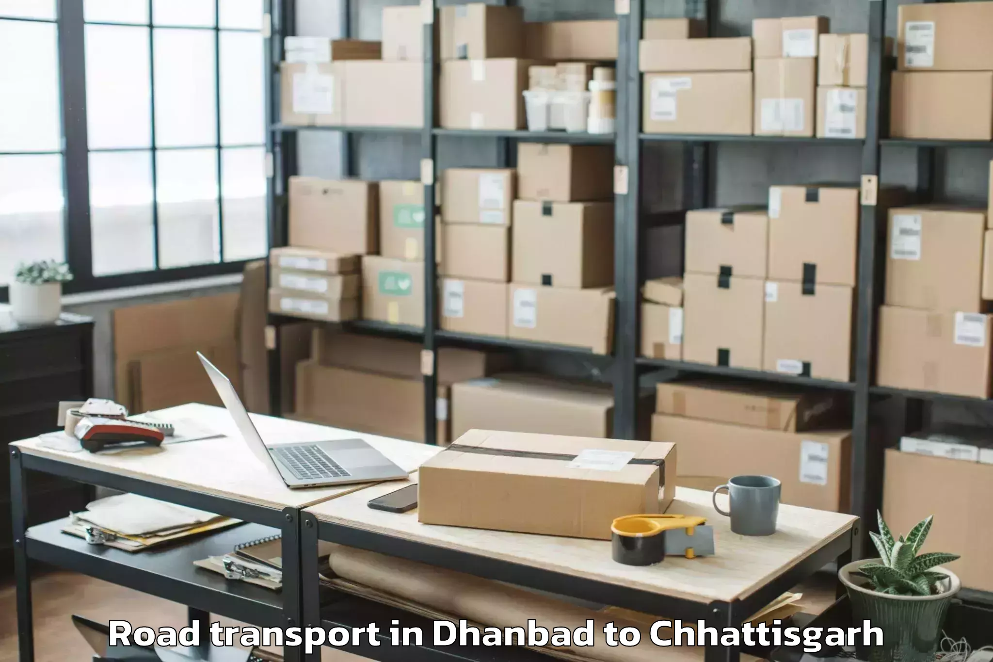 Book Your Dhanbad to Op Jindal University Raigarh Road Transport Today